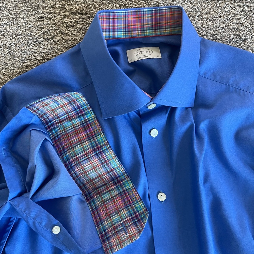 Eton Men's Vibrant Blue Dress Shirt - Picture 2 of 4